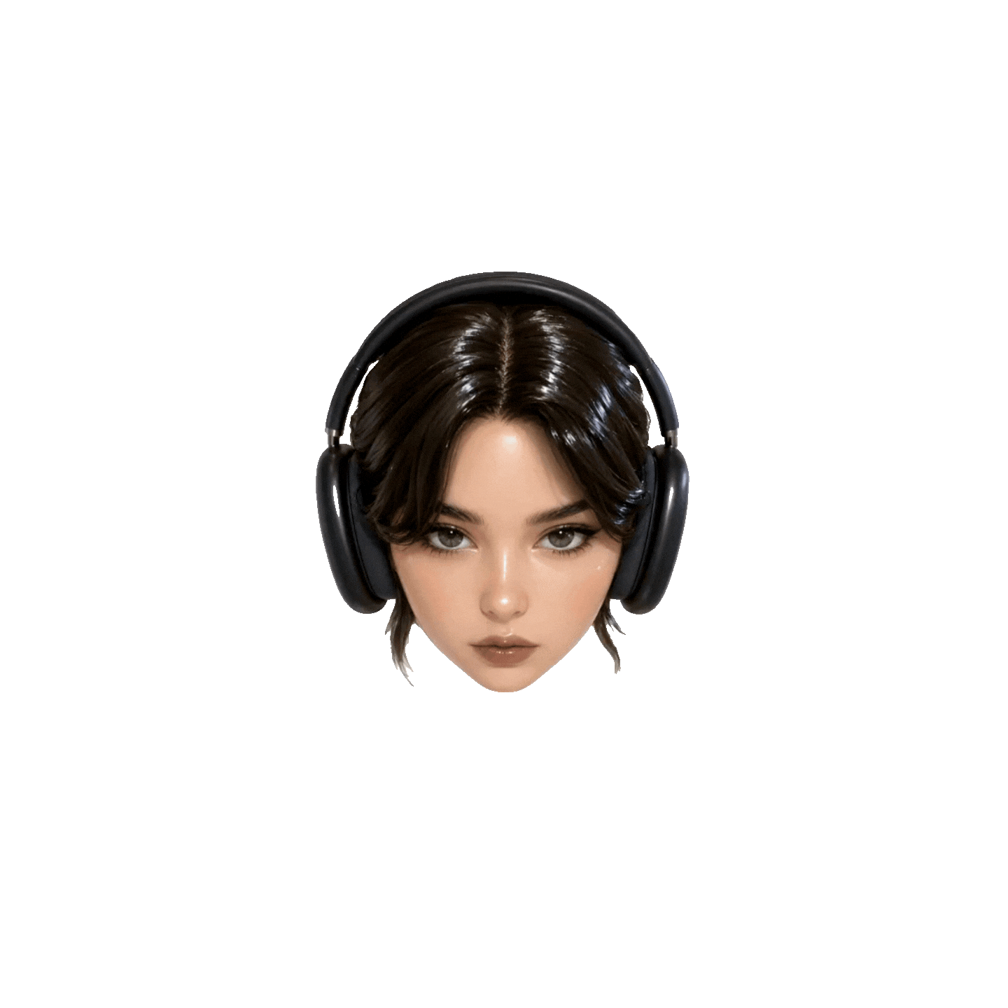 Rotating 3D portrait of Aleksandra wearing headphones